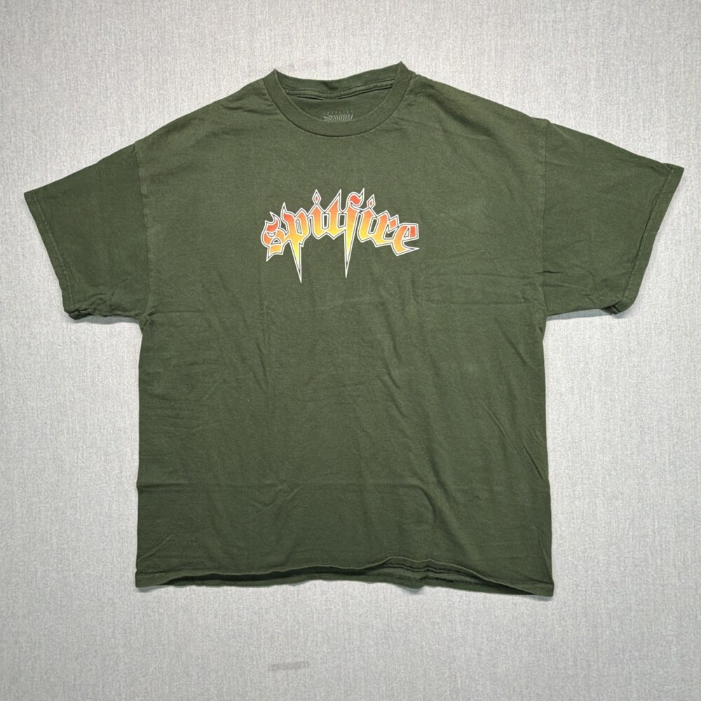 Vintage Y2K Spitfire Wheels Skateboard Shirt Green Men’s Size XL